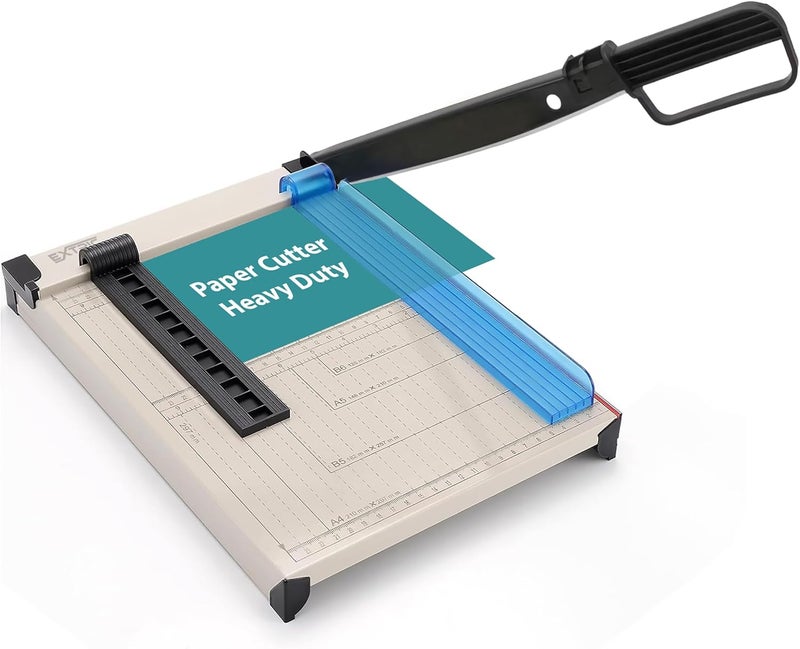 EXTRIC Paper Cutter Heavy Duty, 12" Paper Trimmer with Safety Guard, Guillotine Papers Cutter for Classroom and Office, Heavy Duty Metal Base, Magnetic Guide, Laser Printed Scale - Image 1